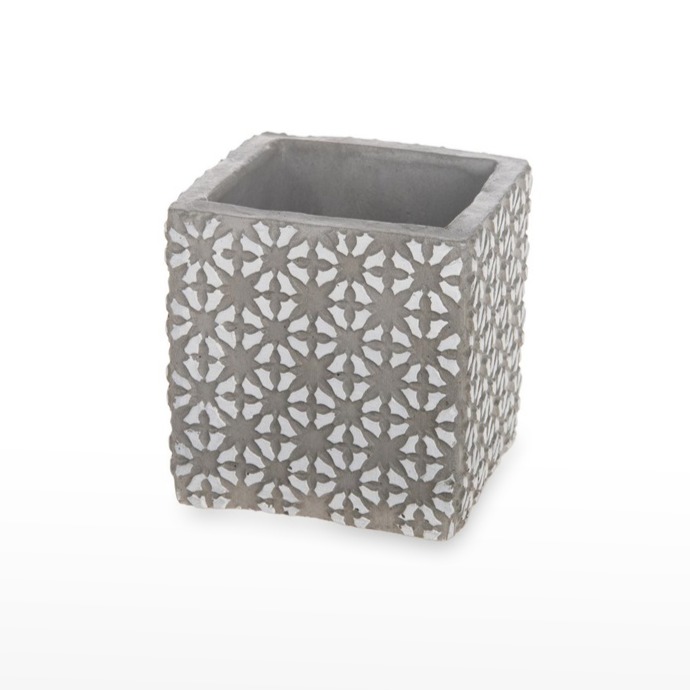 Vaso Cimento Quadrado de cor Cinza